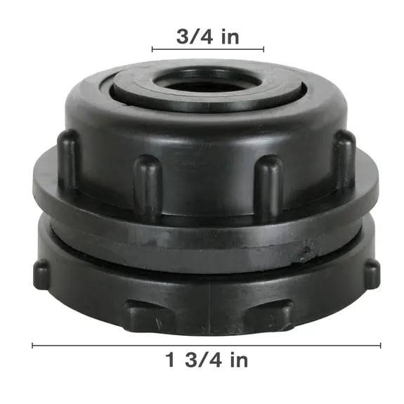 Polypro Threaded Bulkhead Fitting - 3/4" FPT x 3/4" FPT - Fastfreshmarket